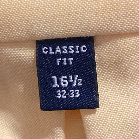 Mens Stafford yellow cotton blend button down shirt size 16 1/2 - Picture 12 of 14